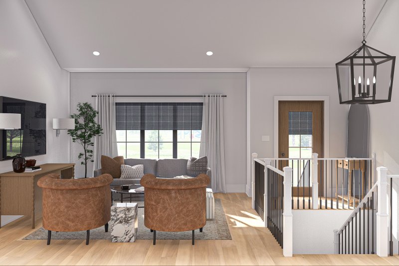 House Blueprint - Interior - Family Room for Modern House Plan #455-445 - 4 bed, 3 bath