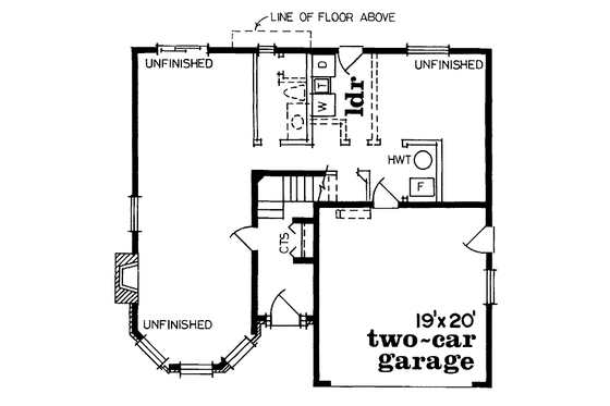 Floor Plan - Main Floor for Traditional House Plan #47-166 - 3 bed, 2 bath