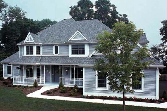 Exterior - Front Elevation for Country House Plan #312-245 - 4 bed, 2.5 bath