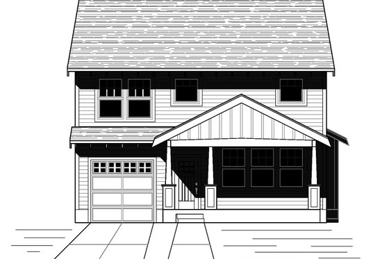 Exterior - Front Elevation for Craftsman House Plan #423-64 - 3 bed, 2.5 bath