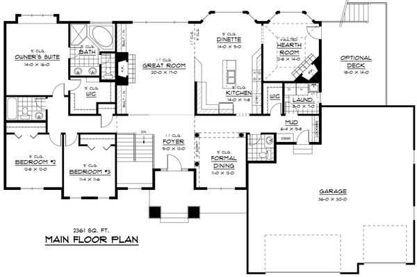 Craftsman Floor Plan - Main Floor Plan #51-258