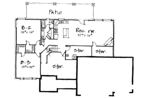 Floor Plan - Lower Floor for Traditional House Plan #308-107 - 3 bed, 2.5 bath