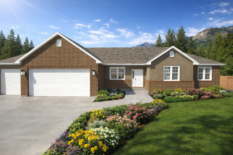 House Blueprint - Exterior - Front Elevation 3 for Ranch House Plan #1060-439 - 3 bed, 2.5 bath