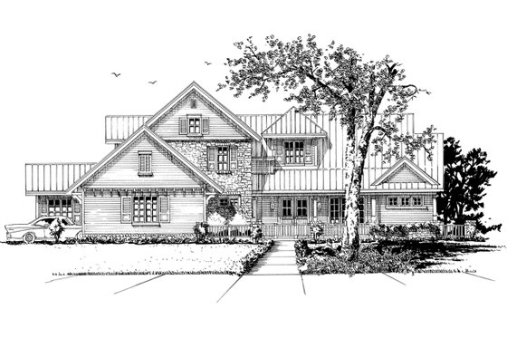 Exterior - Front Elevation 3 for Country House Plan #942-56 - 4 bed, 4.5 bath