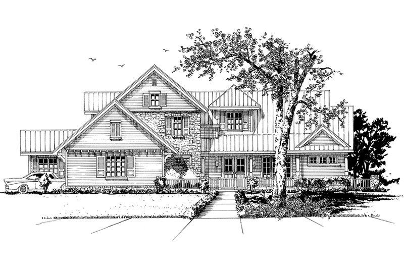 Home Plan - Exterior - Front Elevation 3 for Country House Plan #942-56 - 4 bed, 4.5 bath