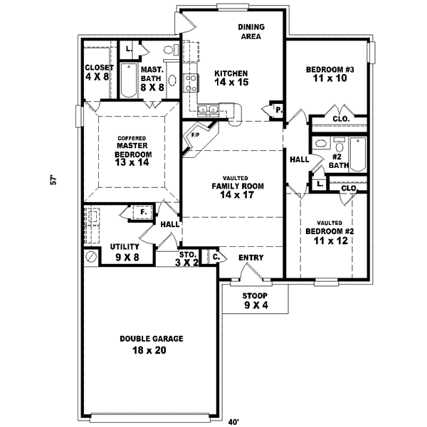 Ranch Floor Plan - Main Floor Plan #81-700