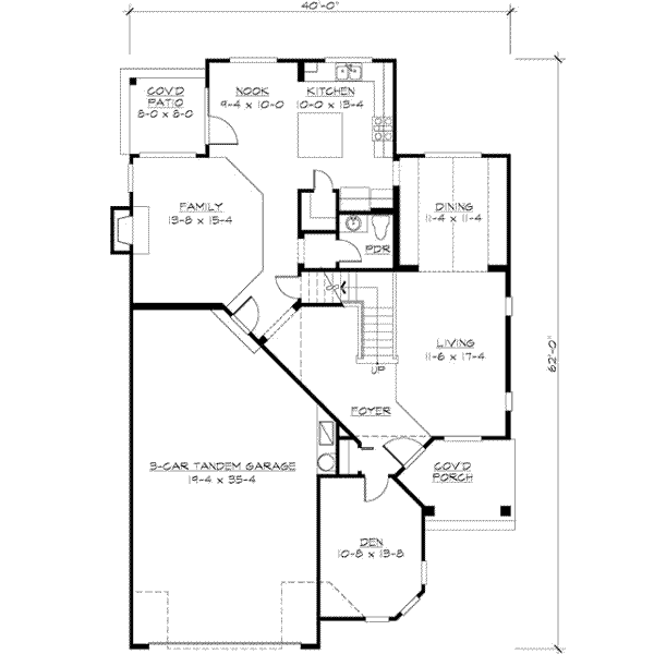 House Design - Traditional Floor Plan - Main Floor Plan #132-127