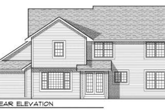 Exterior - Rear Elevation for Traditional House Plan #70-700 - 4 bed, 2.5 bath