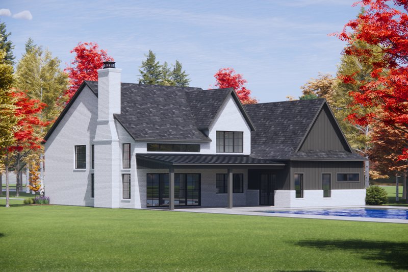 Architectural House Design - Exterior - Rear Elevation for Tudor House Plan #1096-50 - 4 bed, 3.5 bath