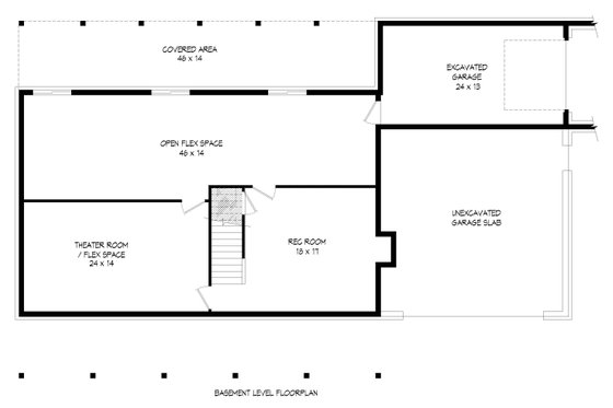 Floor Plan - Lower Floor for Country House Plan #932-207 - 4 bed, 4.5 bath