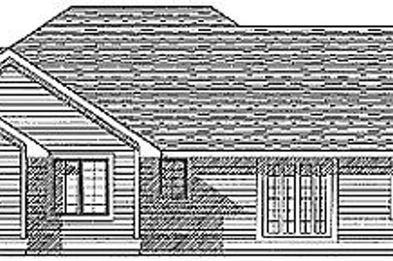 Exterior - Rear Elevation for Traditional House Plan #70-281 - 3 bed, 2 bath