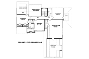 Floor Plan - Upper Floor for Traditional House Plan #81-977 - 4 bed, 3.5 bath