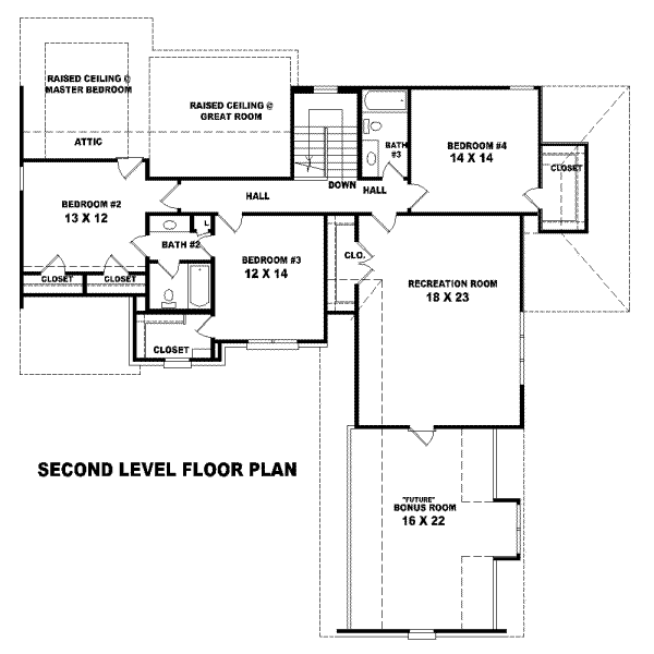 Traditional Floor Plan - Upper Floor Plan #81-977