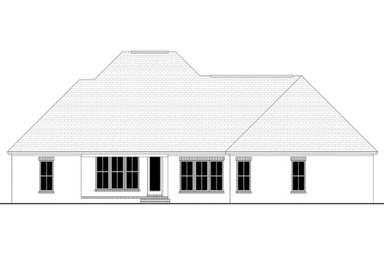 Exterior - Rear Elevation for European House Plan #430-94 - 3 bed, 2 bath