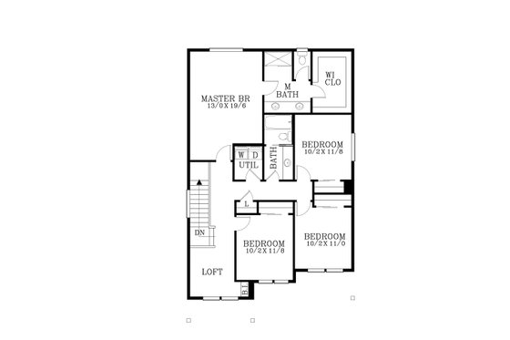 Floor Plan - Upper Floor for Craftsman House Plan #53-494 - 4 bed, 2.5 bath