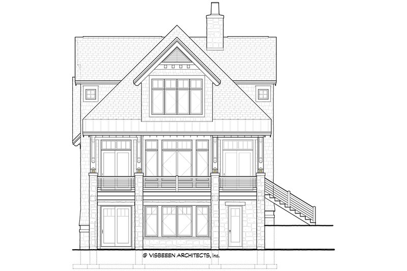 Architectural House Design - Exterior - Rear Elevation 3 for Traditional House Plan #928-411 - 4 bed, 3.5 bath