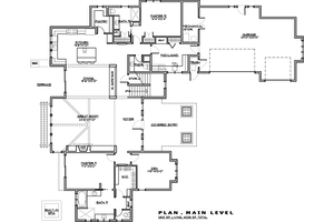 Craftsman style house plan, main level floor plan