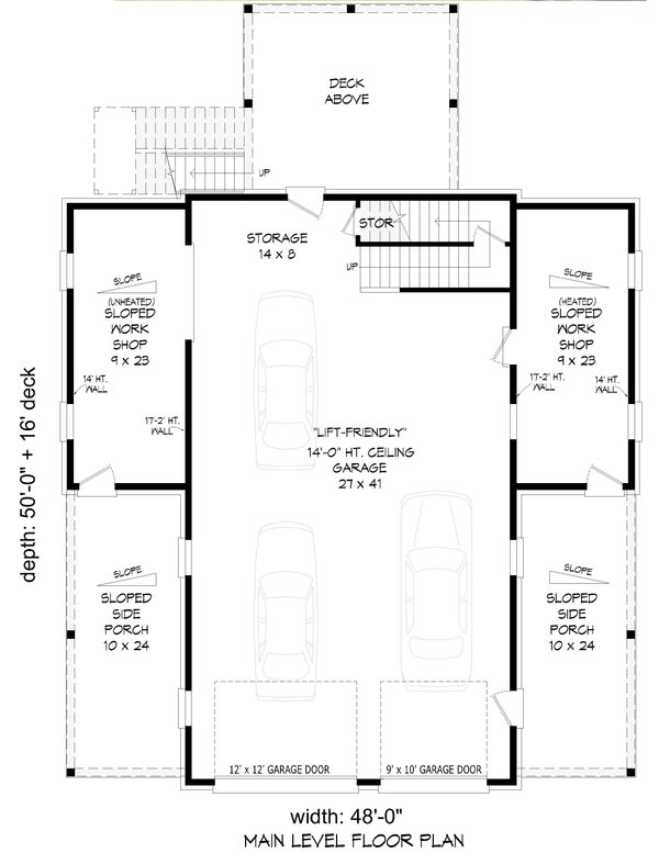 Architectural House Design - Floor Plan - Main Floor for Country House Plan #932-1417 - 2 bed, 2 bath