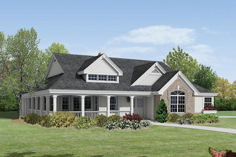 Home Plan - Farmhouse Exterior - Front Elevation Plan #57-377
