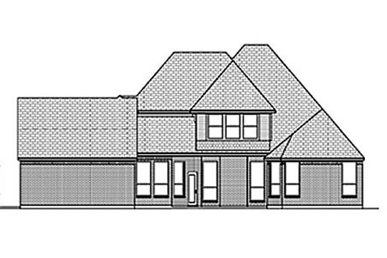 Exterior - Rear Elevation for European House Plan #84-463 - 4 bed, 3 bath