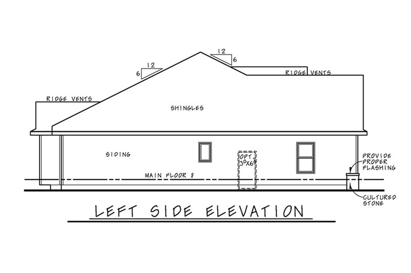 Home Plan - Exterior - Front Elevation 3 for Ranch House Plan #20-2312 - 3 bed, 2 bath