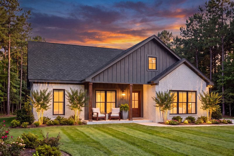 Architectural House Design - Exterior - Front Elevation 8 for Farmhouse House Plan #430-445 - 3 bed, 2 bath