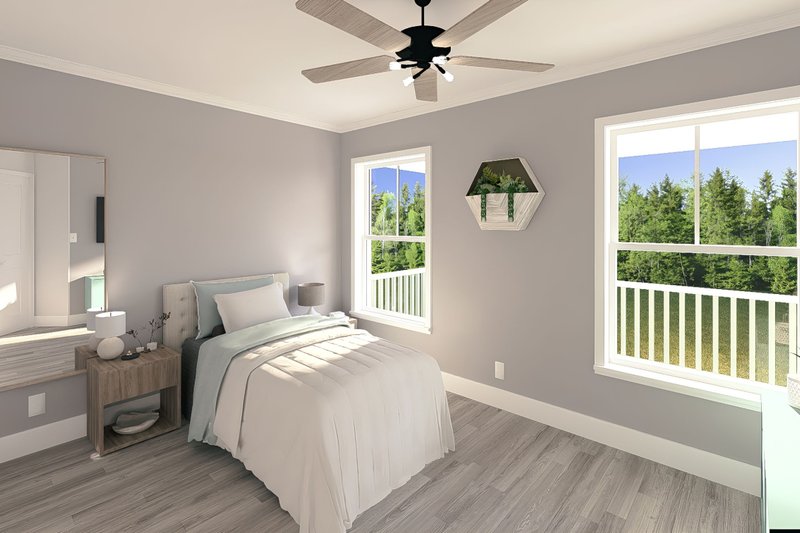 Architectural House Design - Interior - Bedroom for Cottage House Plan #44-268 - 2 bed, 1 bath