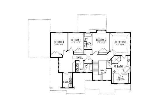 Floor Plan - Upper Floor for Craftsman House Plan #920-4 - 4 bed, 3.5 bath