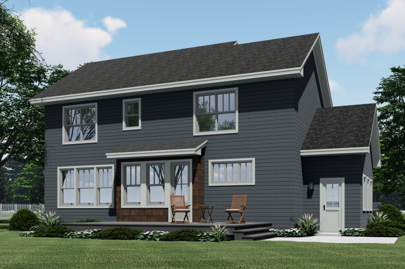 Architectural House Design - Exterior - Rear Elevation for Craftsman House Plan #51-1196 - 4 bed, 3.5 bath
