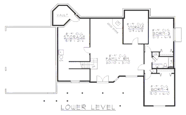 Farmhouse Floor Plan - Lower Floor Plan #112-149