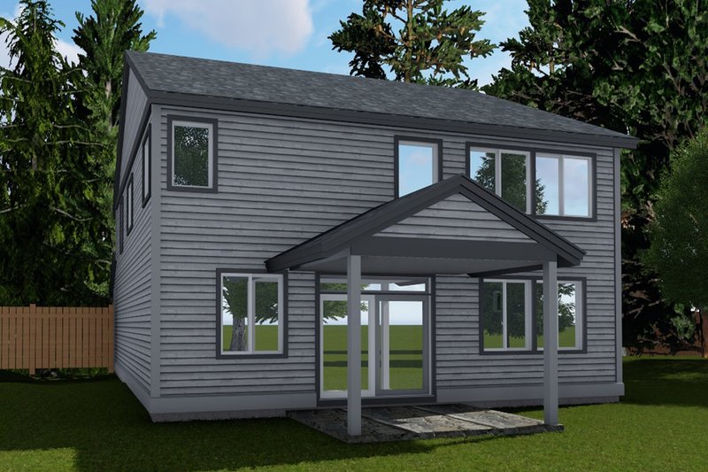 House Blueprint - Exterior - Rear Elevation for Craftsman House Plan #53-572 - 5 bed, 2.5 bath