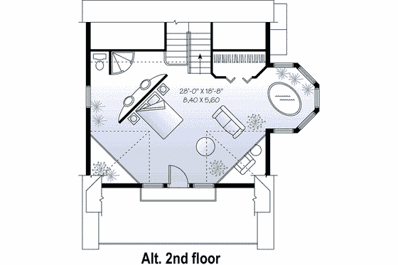 Floor Plan - Other Floor for Cottage House Plan #23-505 - 2 bed, 1.5 bath