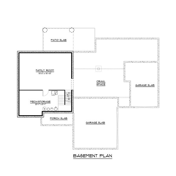 Architectural House Design - Craftsman Floor Plan - Lower Floor Plan #1064-66