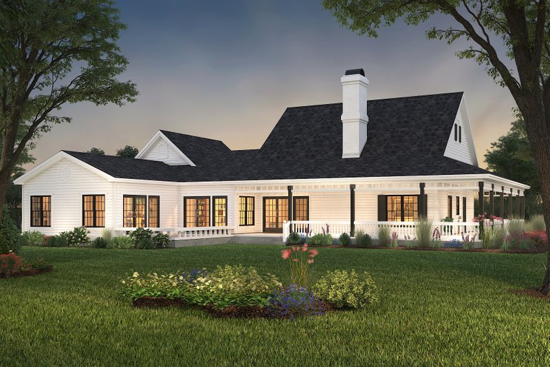 Architectural House Design - Exterior - Rear Elevation for Farmhouse House Plan #72-132 - 3 bed, 2.5 bath