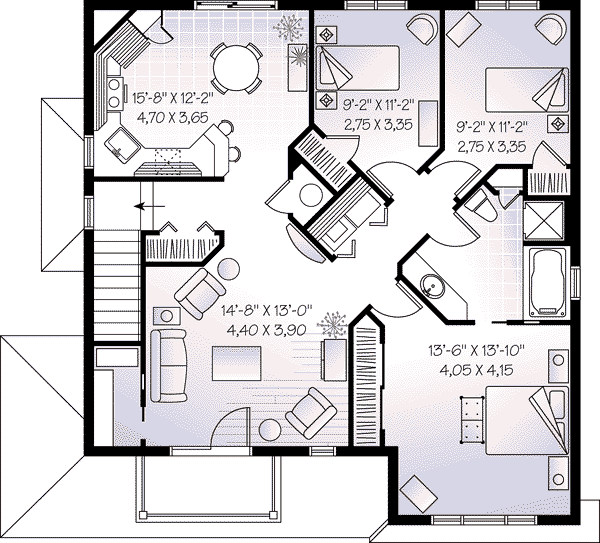 Architectural House Design - Traditional Floor Plan - Upper Floor Plan #23-556