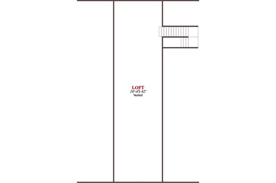 Floor Plan - Upper Floor for Country House Plan #63-332, 0.5 bath