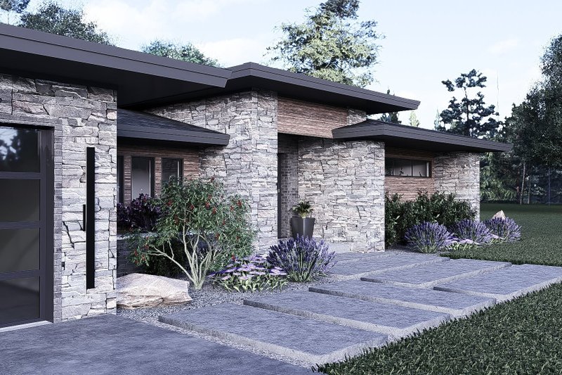 House Design - Exterior - Front Elevation 3 for Contemporary House Plan #1095-1 - 4 bed, 3.5 bath