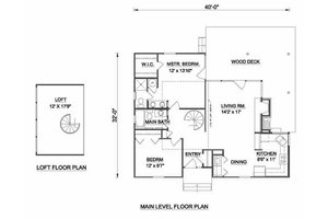 Floor Plan - Main Floor for Country House Plan #116-122 - 2 bed, 2 bath