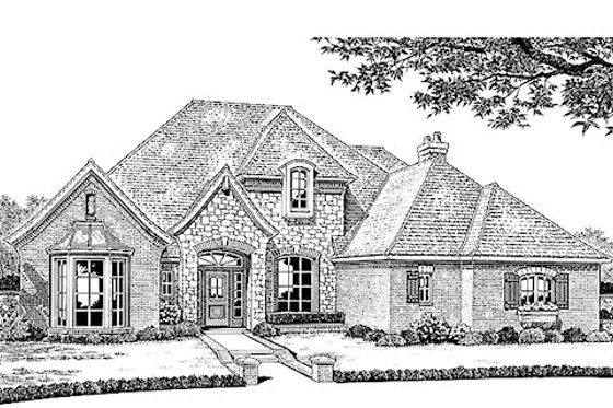 Exterior - Front Elevation for European House Plan #310-939 - 4 bed, 2.5 bath