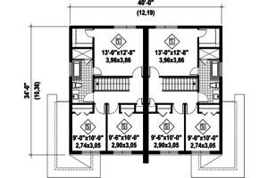 Floor Plan - Upper Floor for Contemporary House Plan #25-4516 - 6 bed, 2 bath