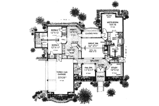 Floor Plan - Main Floor for European House Plan #310-844 - 3 bed, 2.5 bath