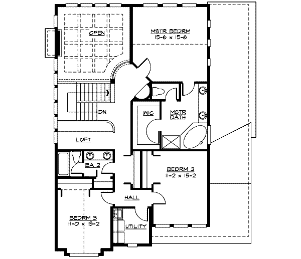 Country Floor Plan - Upper Floor Plan #132-115