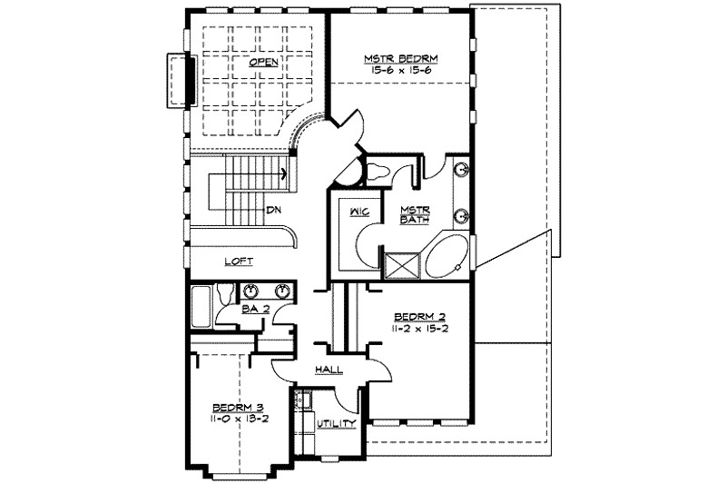 Dream House Plan - Floor Plan - Upper Floor for Country House Plan #132-115 - 3 bed, 2.5 bath