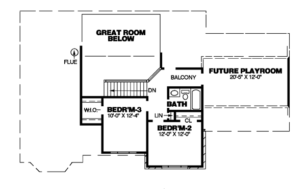 Traditional Floor Plan - Upper Floor Plan #34-130