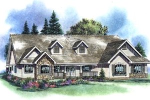 Traditional Exterior - Front Elevation Plan #18-1059