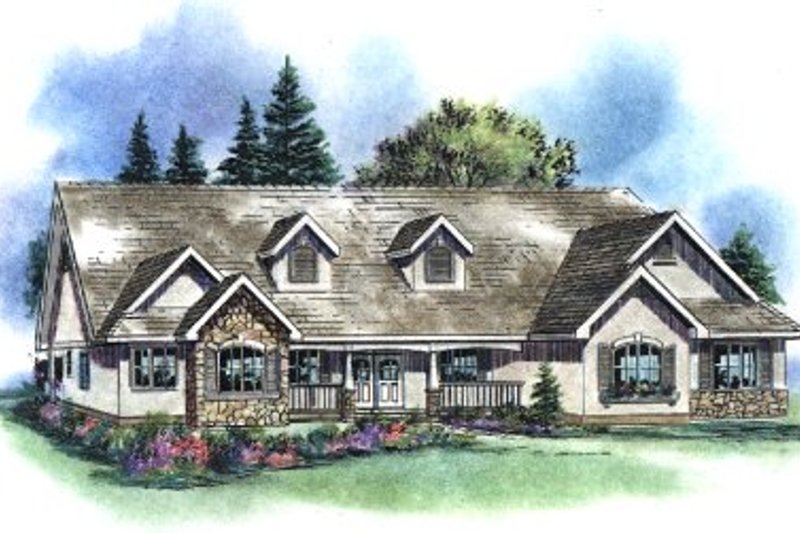 Architectural House Design - Traditional Exterior - Front Elevation Plan #18-1059