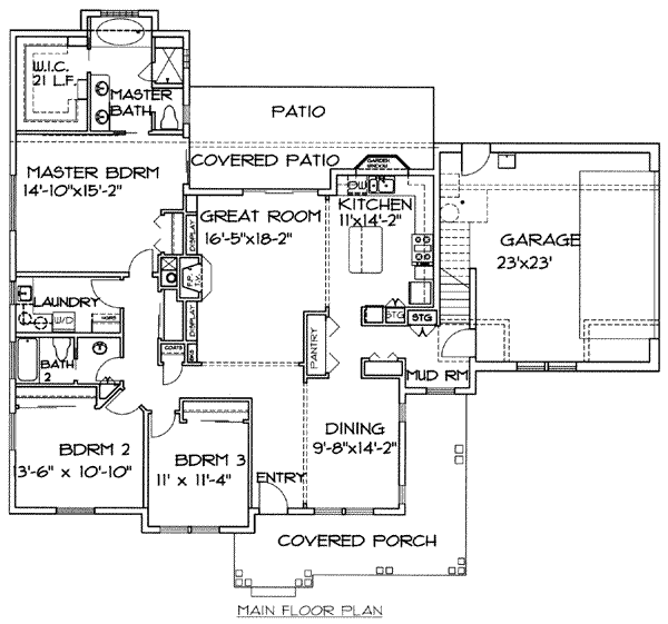 Dream House Plan - Traditional Floor Plan - Main Floor Plan #117-297