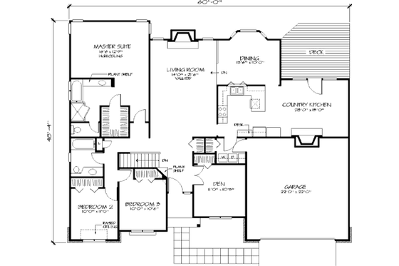 Floor Plan - Main Floor House Plan #320-350 - 3 bed, 2 bath