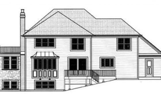 Exterior - Rear Elevation for Traditional House Plan #9-106 - 4 bed, 3.5 bath
