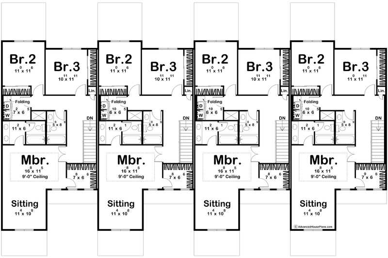 Dream House Plan - Floor Plan - Upper Floor for Farmhouse House Plan #455-781 - 3 bed, 3 bath